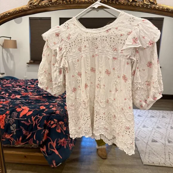 LoveShackFancy Tilda Top in French Cream XS - Picture 11 of 11